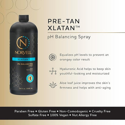 Norvell Pre-Sunless Tanning XLATAN pH Balancing Spray, 1 Liter