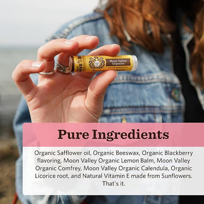 Moon Valley Organics Beeswax Lip Balm BLACKBERRY,