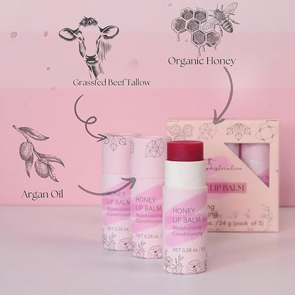 Organic Honey Lip Balm - 100% oz)
