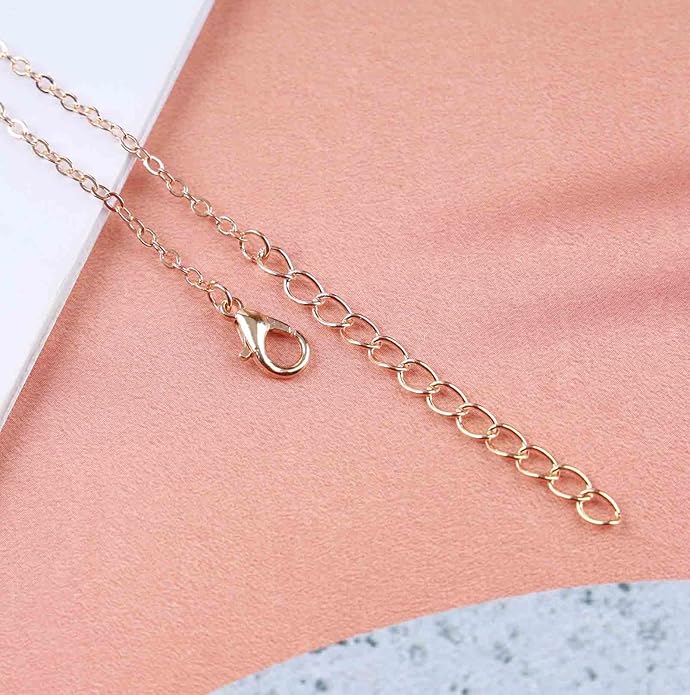 Vintage Moon Dangle Necklace Curved Moon