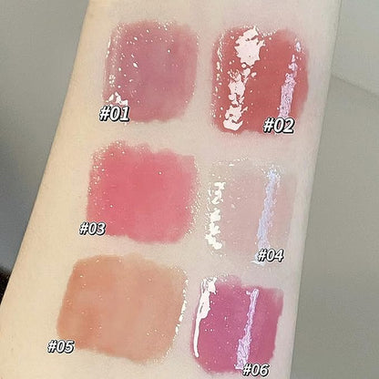 3 Colors Jelly Lipstick Gift Set, Tinted Heart Shape Lip Stain Lip Gloss, Mirror Hydrating Jelly Love Lipstick, Moisturizing Tinted Lip Balm, Vivid Color Glossy Lip Makeup for Girls (B)