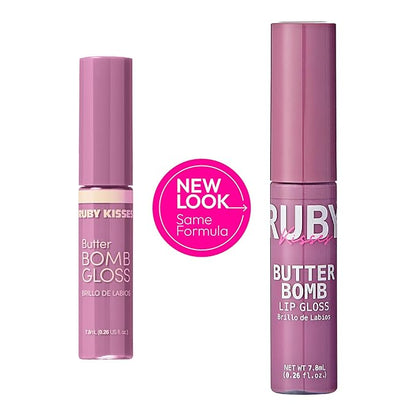 Ruby Kisses Lip Gloss Butter Bomb Gloss Non-Sticky Lip Gloss Vitamin E Natural Nude Lip Makeup - 7.8mL (0.26 US fl.oz) (Wifey)