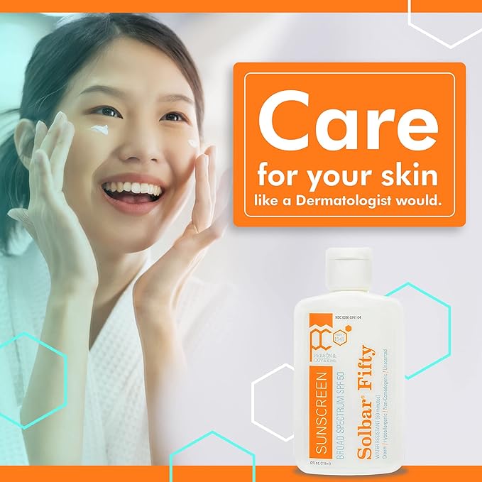 Person & Covey SPF 50 Sunscreen Face & Body Sun Cream - Solbar Fifty Body & Face Sunscreen SPF 50 Broad Spectrum Sunscreen - Water-Resistant Sun Cream, Sun Screen Protector for Face & Body - 4 Fl. Oz.