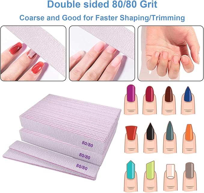 80/80 grit nail files, emery
