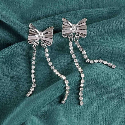 Vintage Bow tennis chain Drop Earrings