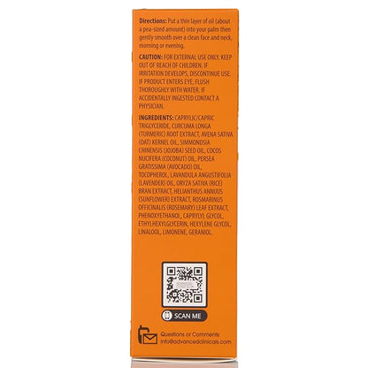 Advanced Clinicals Turmeric Oil Serum For Face | Facial Skin Care Serum With Jojoba + Coconut Oil To Improve Appearance Of Dark Spots & Uneven Skin Tone | Antioxidant Dry Skin Moisturizer, 1.8 Fl Oz