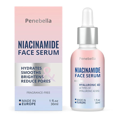 Niacinamide Face Serum – Vitamin B3, Hyaluronic Acid & Panthenol – Hydrating, Improves Skin Radiance, Refines Skin Texture – Skin Care - Hyaluronic Acid Serum– 30ml