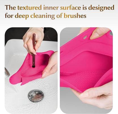 Silicone makeup brush holder, travel