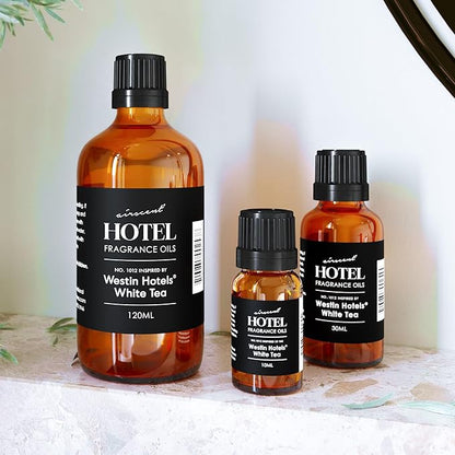 AirScent Hotel Diffuser Oil Inspired by Westin White Tea Hotel Scent - Fragrance Oil No. 1012 for Ultrasonic and Waterless Diffusers and Crafting - 10 mL, 0.34 fl oz Glass Dropper Bottle