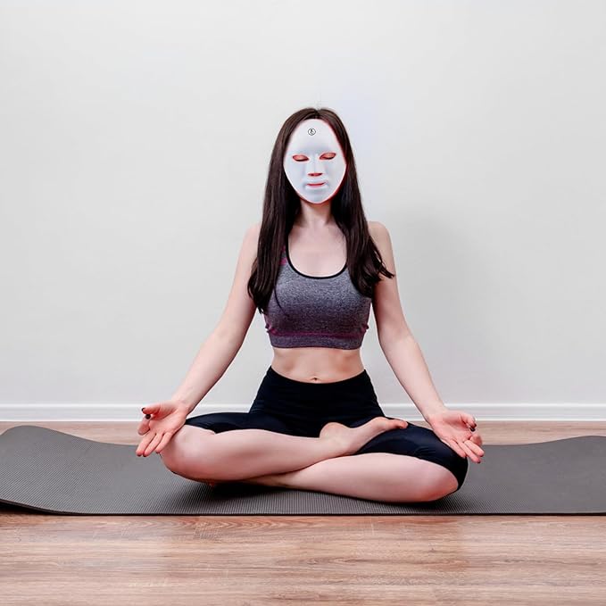 Red Light Mask for Face,7-1 Colors LED Facial Skin Care Mask, Portable Red Light Skin Care Device