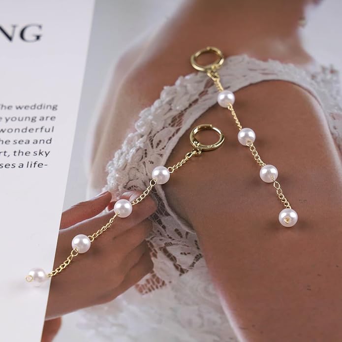 Boho Pearl Dangle Earrings Long Pearl