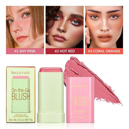 MEICOLY Multi Use Makeup Blush Stick,On-the-Go 2-in-1 Lip
