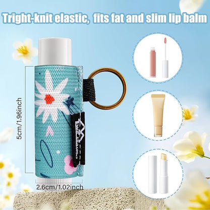 WK IEASON 8PCS Lip Balm Holder Keychain Bulk Gloss