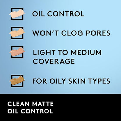 COVERGIRL, Clean Matte Liquid Foundation, Ivory 505, , may vary) 1 oz