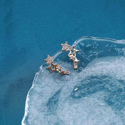 Bohemia Star Climber Crawler Earrings Gold