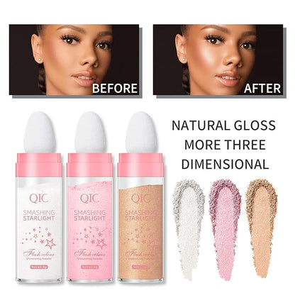 3 Colors Polvo De Hadas Highlighter Powder Stick Body Glow