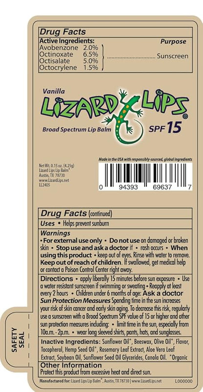Lizard Lips SPF 15 Lip Balm Flavor