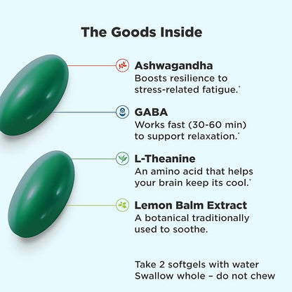 OLLY Ultra Strength Hair Softgels, Supports Hair Health, Biotin, Keratin, Vitamin D, B12 & Ultra Strength Goodbye Stress Softgels, GABA, Ashwagandha, L-Theanine and Lemon Balm