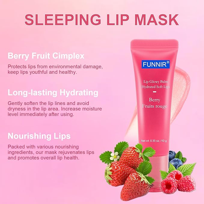 Lip Glowy Balm of Berry Scent,Moisturizing Lightweight,