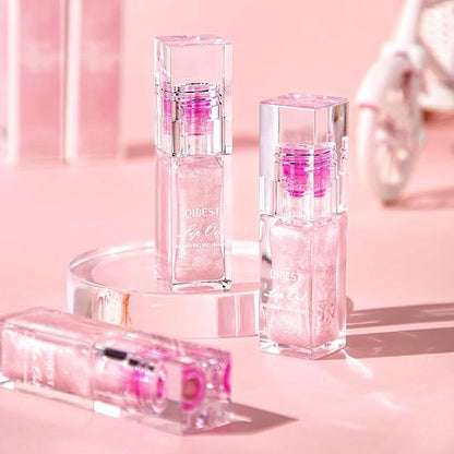 2Pcs Magic Color Changing Lip Oil,Big Brush Hydrating Glimmer Lip Oil,Long Lasting Moisturizing Smooth Non-Sticky Lip Gloss Oil Lip Balm, Fresh Lip Oil Stain Girl's Lip Care