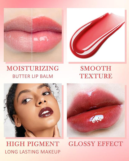 Lip Butter Balm Poppy, Hydrating Tinted Gift