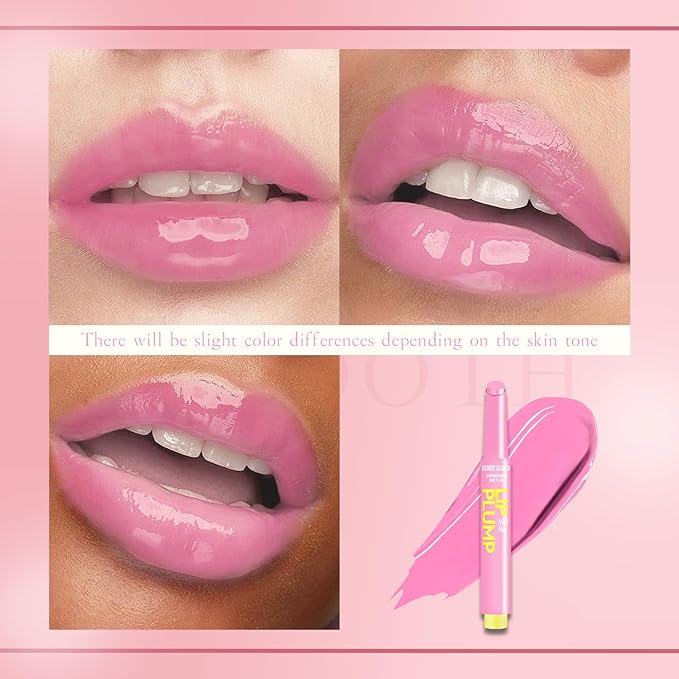 Lip Gloss Stick, Moisturizing Jelly Solid Glow-Pink