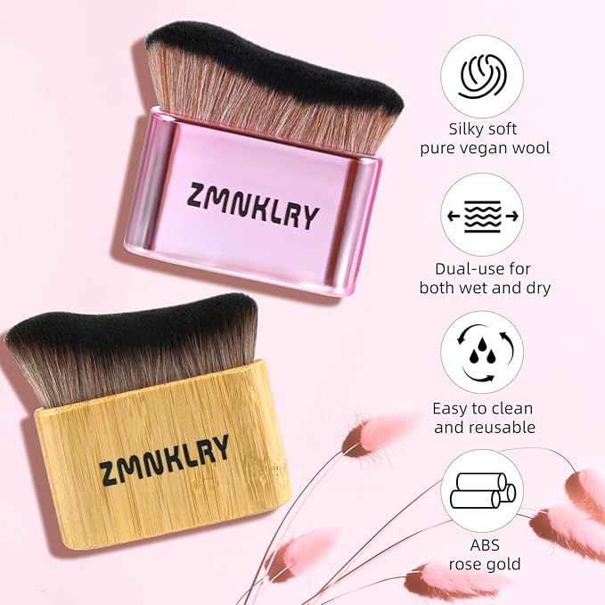 Self Tanner Brush, Make Up Kabuki Brush, Sunscreen Application Tanning Brush, Kabuki Brush for Self Tanner,Tanning Brush for Self Tan, Body Self Tanning Brush, Rose Gold Self Tan Brush