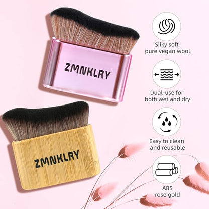 Self Tanner Brush, Make Up Kabuki Brush, Sunscreen Application Tanning Brush, Kabuki Brush for Self Tanner,Tanning Brush for Self Tan, Body Self Tanning Brush, Rose Gold Self Tan Brush