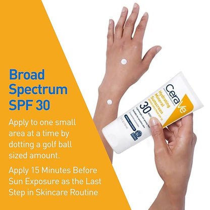 CeraVe 100% Mineral Sunscreen SPF 30 | Body Sunscreen with Zinc Oxide & Titanium Dioxide | Hyaluronic Acid & Ceramides | Oil Free | Non-Greasy | Hydrating Mineral Sunscreen For Body | 5 oz