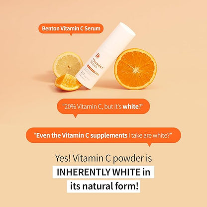 BENTON Vitamin C Serum - Easter Basket Essentials, Korean Skin Care, White Serum for Face with 20% Pure Vitamin C, Skin Texture & Elasticity Care, Face Moisturizer for All Skin Types(1.01 fl. Oz.)