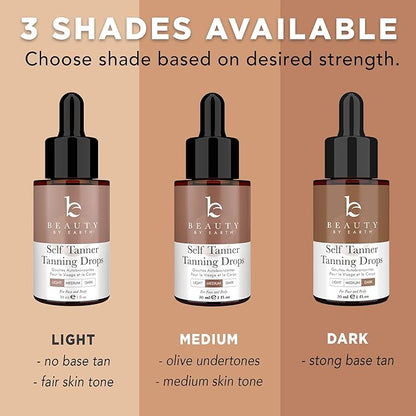 Self Tanner Drops for Face Tanner, Sunless Tan, Body & Face Self Tanner Drops, Face Tanning Drops to Make Self Tanner Face Self Tanning Lotion, Tan Drops for Face Tan
