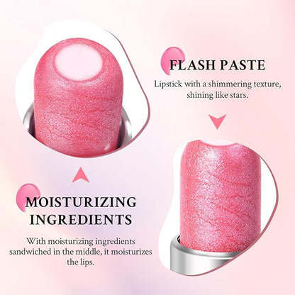 Jelly Glitter Lipstick, Magic Color Changing Lip Stain Queen, Hydrating Long Lasting Tinted Lip Balm with Creamy Texture, High Pigmented Non-Stick Lip Stain Glitter Lip Gloss Makeup, 05