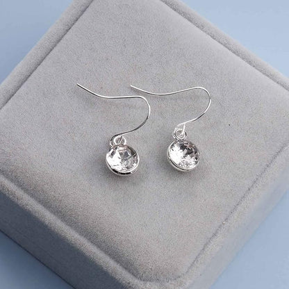 Crystal Dangle Drop Earrings Silver Dangle