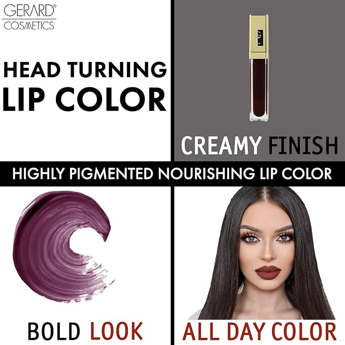 Gerard Cosmetics Color Your Smile Lip Gloss Seduction | Super Pigmented Purple Lip Gloss with LED Light and Mirror | Shiny Finish | Hydrating Purple Lipstick | Cruelty Free and Made in USA
