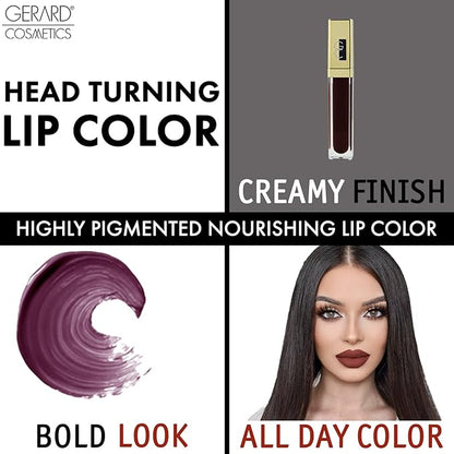Gerard Cosmetics Color Your Smile Lip Gloss Seduction | Super Pigmented Purple Lip Gloss with LED Light and Mirror | Shiny Finish | Hydrating Purple Lipstick | Cruelty Free and Made in USA