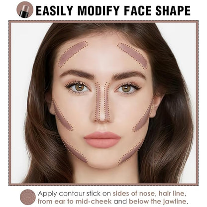FOCALLURE Cream Contour Stick, Matte Bronzer Stick, Professional