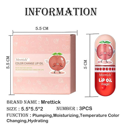 3PCS Lip Gloss,Hydrating Lip Oil Tinted Set | Gloss,Hydrating