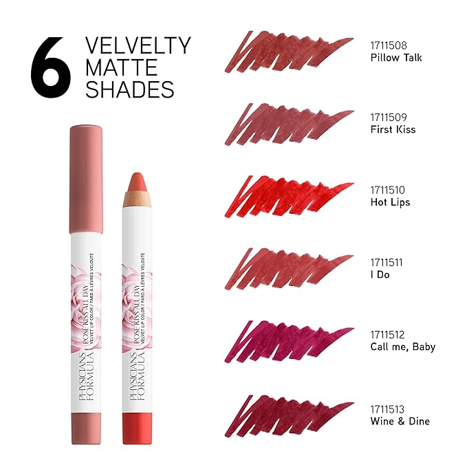 Physicians Formula Rosé Kiss All Day Velvet Lipstick LIp Color Makeup, Red I Do | Dermatologist Tested, Clinicially Tested