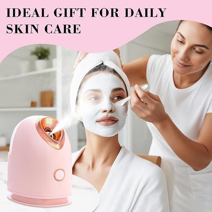 Face Steamer for Facial Deep Cleaning Unclogs Pores, Nano Ionic Warm Mist Humidifier Steamer for Face Home Sauna SPA, Bonus 4 Piece Stainless Steel Skin Kit, Gift for Women