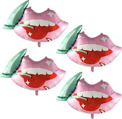 4pcs lip cherry balloons for cherry