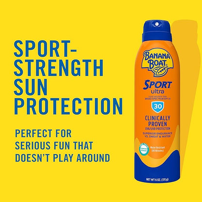 Banana Boat Sport Ultra SPF 30 Sunscreen Spray, 1.8oz | Travel Size Sunscreen SPF 30, Banana Boat Sunscreen Spray SPF 30, Spray On Sunscreen, Mini Sunscreen, 1.8oz, (Pack of 24)