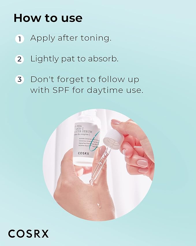 COSRX AHA BHA Vitamin C Booster Serum 1.01fl.oz/30ml, Anti Aging, Plumping, Hydrating Serum with Niacinamide, Not Tested on Animals, No Parabens, Korean Skincare