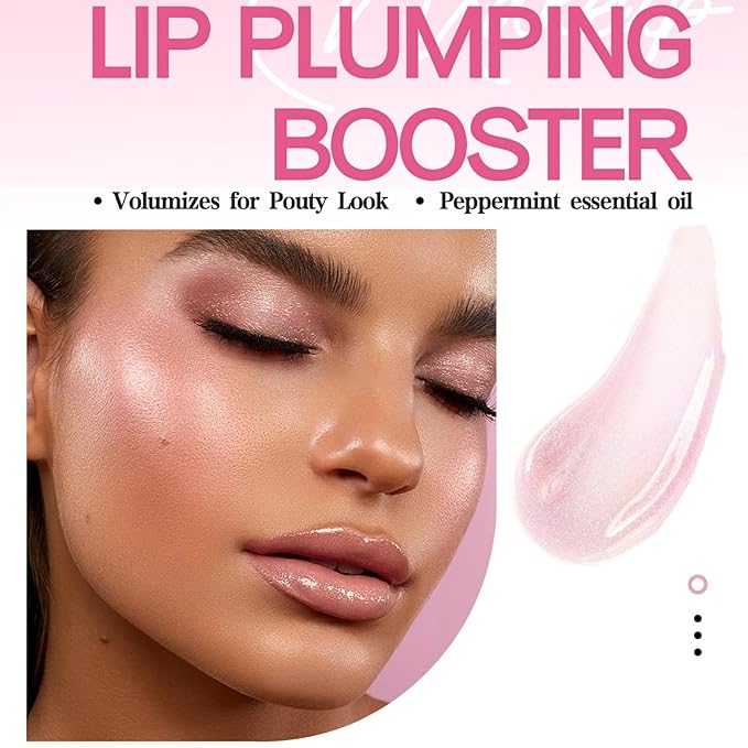 Lip Plumper Gloss,Natural Spicy Lip Plumping