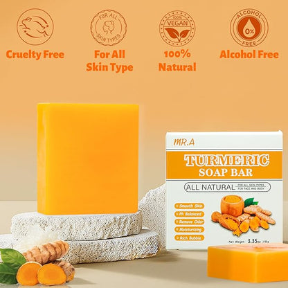 MR.A 3Packs Turmeric Soap Bar, Organic