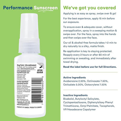 KINeSYS Fragrance Free Clear Spray Sunscreen for sensitive skin, SPF 30, Hypoallergenic, Broad Spectrum UVA/UVB protection for Body, Alcohol, PABA and Oxybenzone FREE, 170+ Sprays, 1 Fl Oz (Pack of 2)