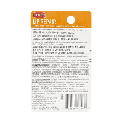 O'Keeffe's Unscented Lip Repair Lip Balm Lips,