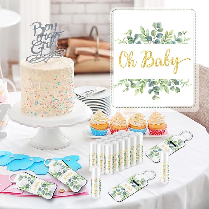 18 Sets Baby Shower Bridal Shower Guests(Eucalyptus