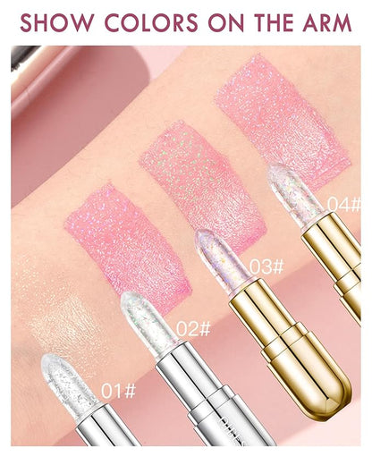 Glitter Balm Long Lasting PH Lipstick, Jelly Color Glitter