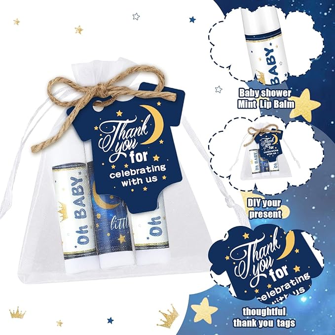 Demissle 50 Pcs Baby Shower Lip Souvenirs(Night)