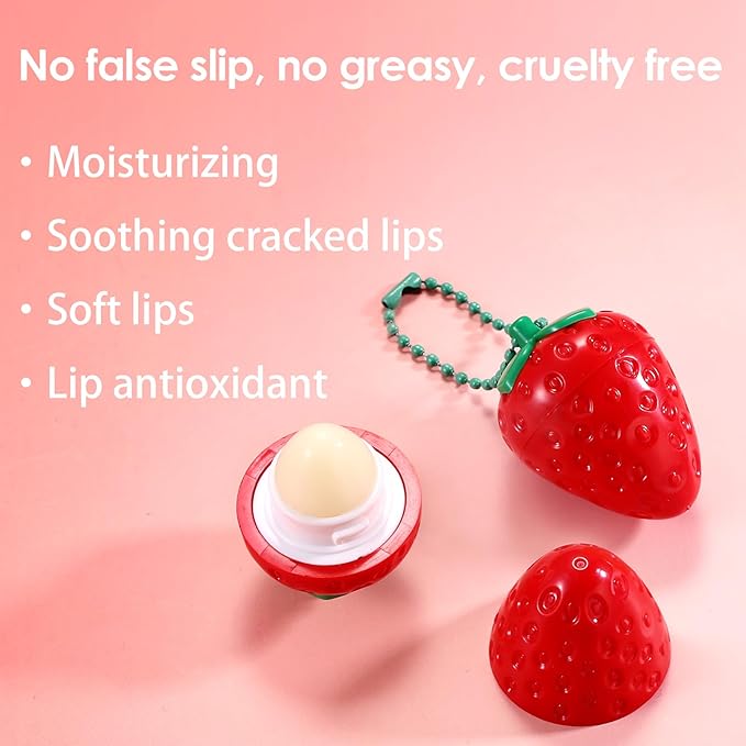 KISSIO Lip Balm,Strawberry Lip Balm,Lip Care oz(02#)